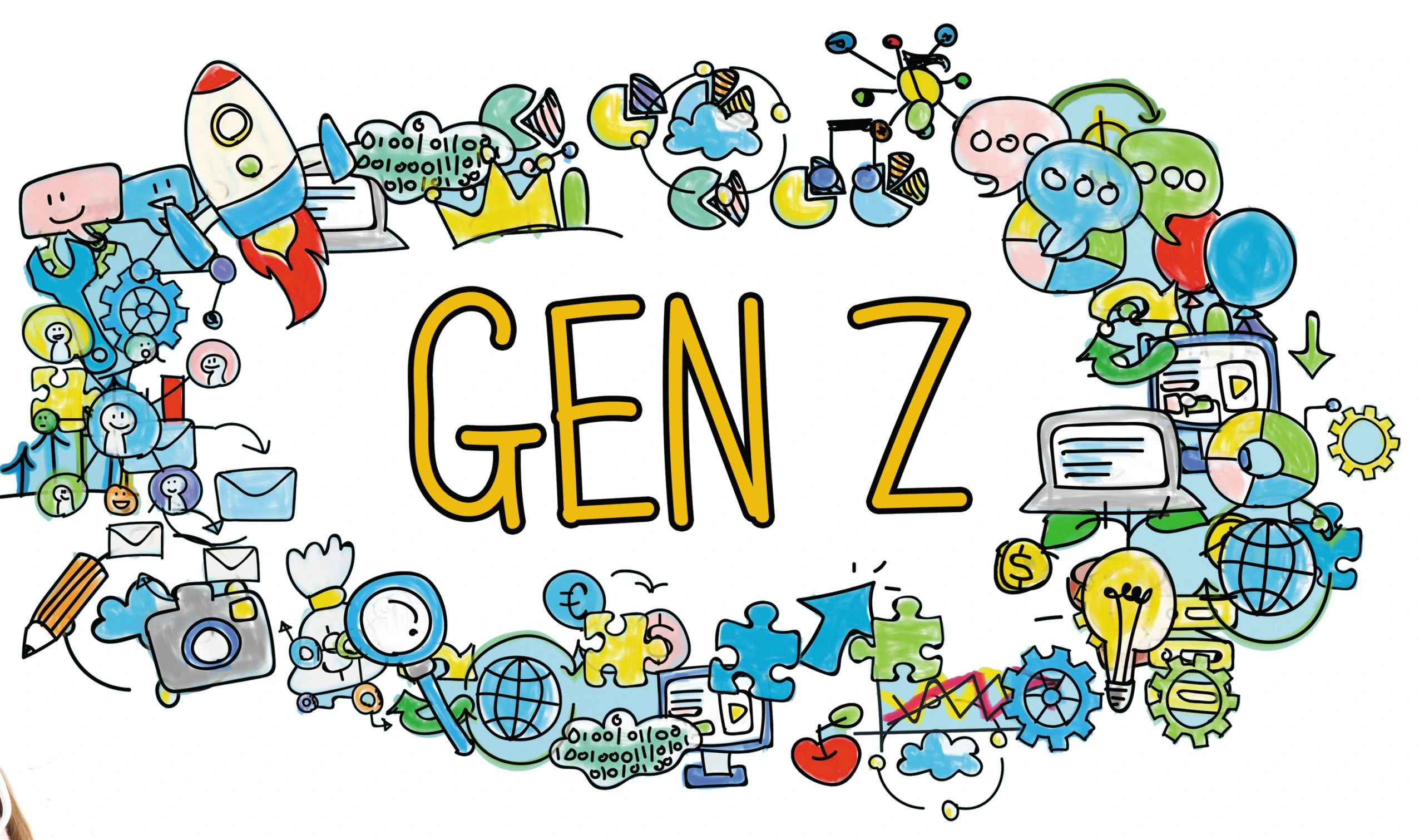 text gen z dan beberapa illustration 