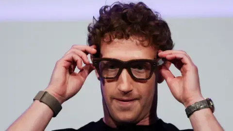 Mark Zuckerberg wearing Meta Ray-Ban Display smart glasses during product launch