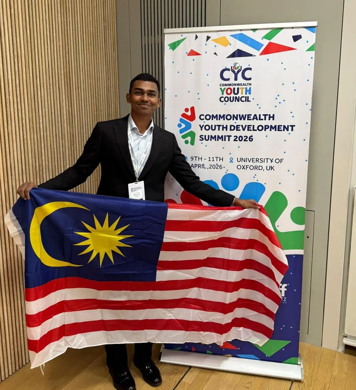 Sharvin Thangaraj mewakili Malaysia di Commonwealth Youth Development Summit 2026 di Universiti Oxford