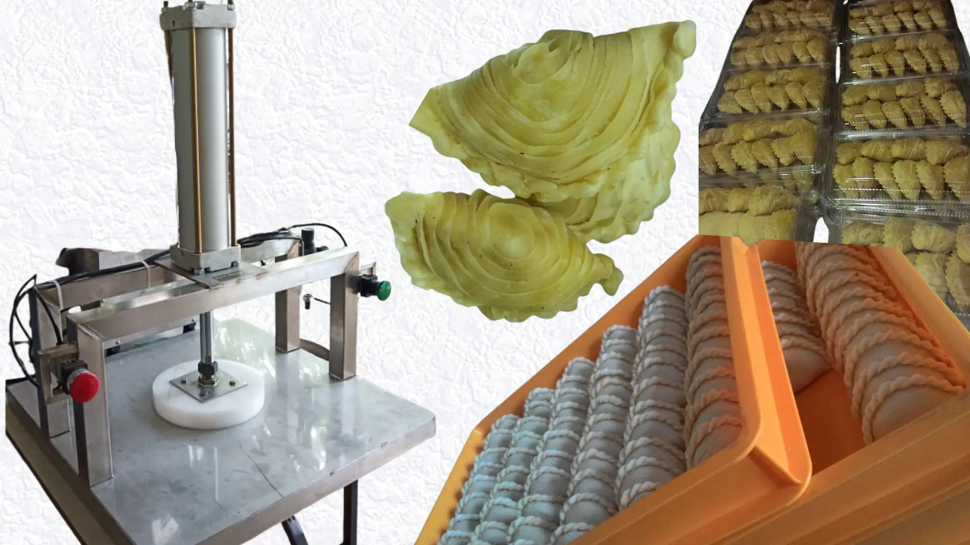 mesin karipap pusing automatik meleperkan doh karipap dengan hasil sekata dan kemas