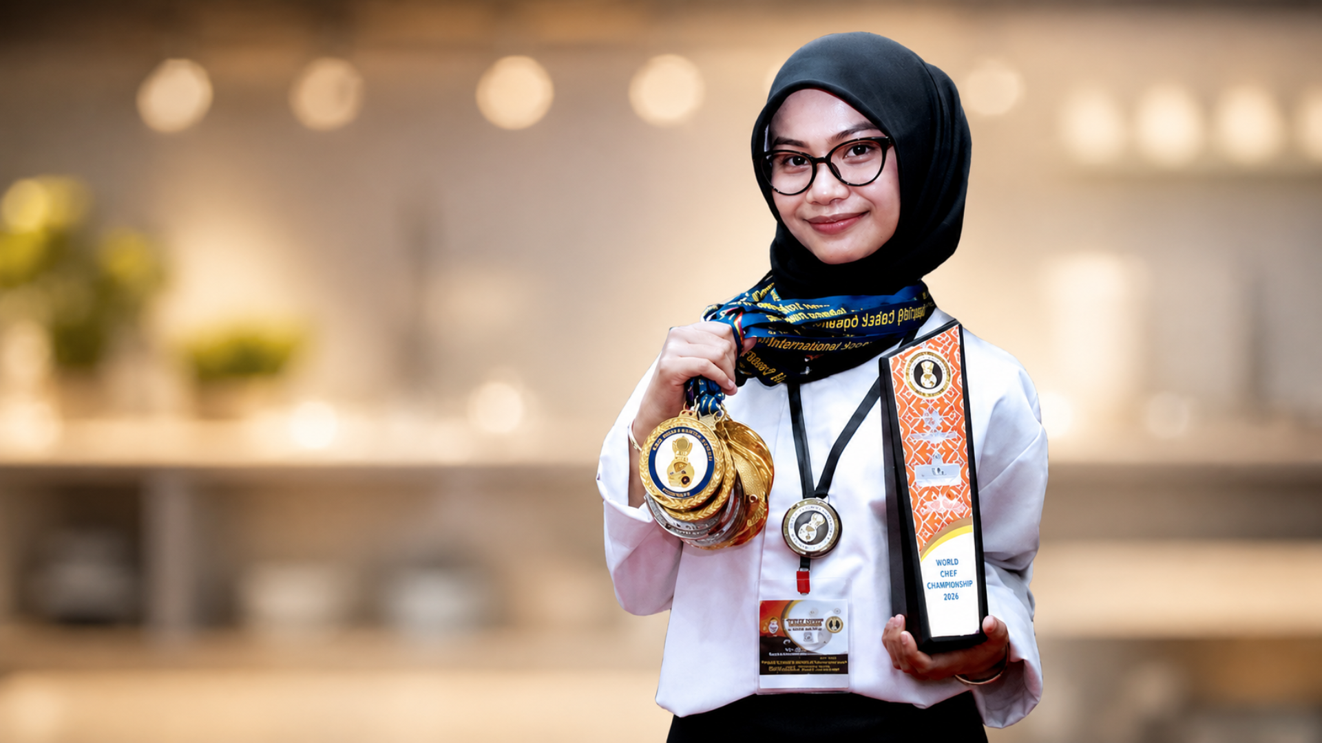 Roslia Maisara, pelajar Diploma Seni Kulinari KUYPJ menerima pengiktirafan Outstanding Chef serta memenangi 15 pingat di World Chef Championship 2026